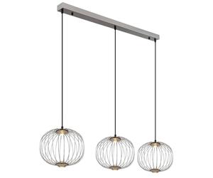 Netlighting Galway Bar Pendant Ceiling Light Nickel Matt 3x LED 3000K in Grey Netlighting Grey