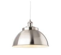 Netlighting Genoa Industrial Dome Pendant Light Brushed Steel in Grey Netlighting Grey