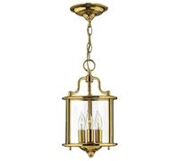 Netlighting Gentry 3 Light Small Ceiling Lantern Pendant Polished Brass E14 in Yellow Netlighting Yellow