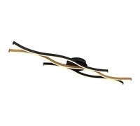 Netlighting Geronimo Semi Flush Ceiling Light Matt Black Wood 3x LED 3000K Netlighting Black