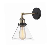 Netlighting Getan Industrial Retro 1 Light Dome Wall Lamp E27 in Black Netlighting Black