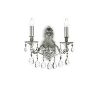 Netlighting Gioconda 2 Light Indoor Candle Wall Light Silver with Crystals E14 Netlighting Silver