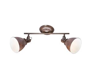 Netlighting Giorgio Twin Ceiling Spotlight Rust Colored 2x E14 in Brown Netlighting Brown