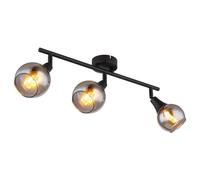 Netlighting Glyptar Ceiling Spotlight Bar Matt Black Smoke Glass Shade 3x E14 Netlighting Black