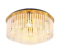 Globo Gorley ceiling light, gold-coloured/opal, Ø 50 cm, metal/glass