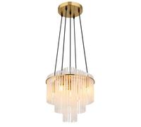 Netlighting Gorley Pendant Ceiling Light Gold Colours Matt Opal Glass Shade 5x E14 Netlighting Gold