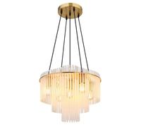 Netlighting Gorley Pendant Ceiling Light Gold Colours Matt Opal Glass Shade 5x E27 Netlighting Gold
