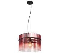 Netlighting Gorley Pendant Ceiling Light Matt Black Blackberry Glass Shade 1x E27 Netlighting Black