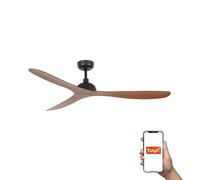 Netlighting Gotland Large 3 Blade Ceiling Fan Matt Black Walnut Tuya Smart System in Brown Netlighting Brown