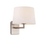 Netlighting Grand 1 Light Single Indoor Wall Light Brushed Steel Cream Shade E27 in Grey Netlighting Grey