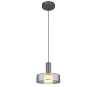 Globo LED hanging light Grant, Ø 22 cm, smoke grey, glass