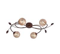 Netlighting Greta Multi Arm Semi Flush Ceiling Lamp Rusty Coloured 4x G9 in Brown Netlighting Brown