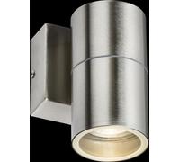 Netlighting GU10 Fixed Single Wall Light Brushed Chrome 230V IP54 20W in Grey Netlighting Grey
