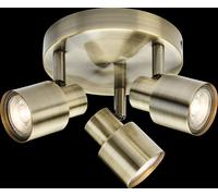 Netlighting GU10 Triple Spotlight Antique Brass 230V IP20 50W in Yellow Netlighting Yellow