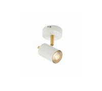 Netlighting Gull 1 Light Spotlight Matt White Paint Satin Brushed Gold GU10 Netlighting White
