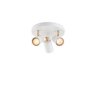 Netlighting Gull 3 Light Spotlight Matt White Paint Satin Brushed Gold GU10 Netlighting White