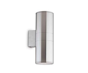 Netlighting Gun 2 Light Outdoor Large Up Down Wall Light Aluminium Putty IP54 E27 in Grey Netlighting Grey