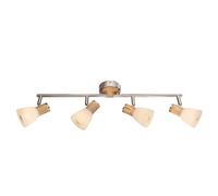 Netlighting Gylfi Ceiling Spotlight Bar Nickel Matt Opal Glass Shade 4x E14 in Grey Netlighting Grey