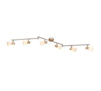 Netlighting Gylfi Ceiling Spotlight Bar Nickel Matt Opal Glass Shade 6x E14 in Grey Netlighting Grey