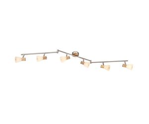 Netlighting Gylfi Ceiling Spotlight Bar Nickel Matt Opal Glass Shade 6x E14 in Grey Netlighting Grey
