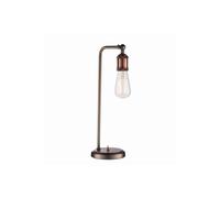 Netlighting Hal 1 Light Table Lamp Aged Pewter Aged Copper Plate E27 in Grey Netlighting Grey