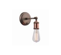 Netlighting Hal 1 Light Wall Aged Pewter Aged Copper Plate E27 in Brown Netlighting Brown
