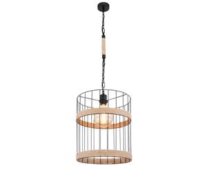 Netlighting Halia 35cm Wire Frame Pendant Ceiling Light Matt Black 1x E27 Netlighting Black