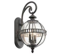 Netlighting Halleron 2 Light Outdoor Globe Wall Lantern Light Grey IP44 E14 Netlighting Grey