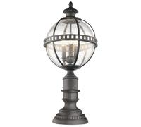 Netlighting Halleron 3 Light Outdoor Pedestal Lantern Grey IP44 E14 Netlighting Grey