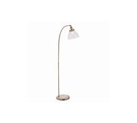 Netlighting Hansen 1 Light Floor Lamp Antique Brass Glass E27 in Gold Netlighting Gold