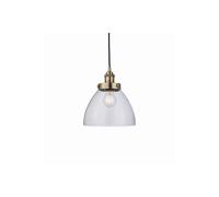 Netlighting Hansen 1 Light Pendant Glass Antique Brass Plate E27 in Gold Netlighting Gold
