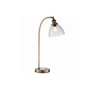 Netlighting Hansen 1 Light Table Lamp Antique Brass Glass E14 in Gold Netlighting Gold