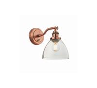 Netlighting Hansen 1 Light Wall Glass Aged Copper Plate E14 in Clear Netlighting Clear