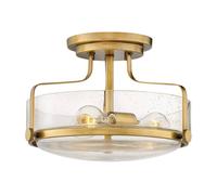 Netlighting Harper 3 Light Bowl Semi Flush Ceiling Light Heritage Brass in Yellow Netlighting Yellow
