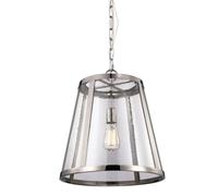 Netlighting Harrow 1 Light Medium Ceiling Pendant Polished Nickel E27 in Grey Netlighting Grey