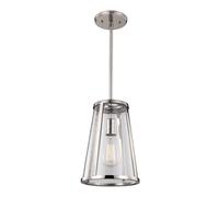 Harrow 1 Light Small Ceiling Pendant Polished Nickel E27 Netlighting Grey One Size