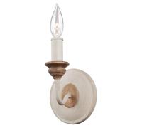 Netlighting Hartsville 1 Light Indoor Candle Wall Light Chalk Washed Beachwood E14 in White Netlighting White