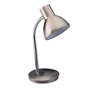 Netlighting Harvard 1 Light Table Lamp Brushed Steel E27 in Grey Netlighting Grey