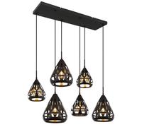 Luminosa Lighting Luminosa Hassan Cluster Pendant Ceiling Light Matt Black 6X E27