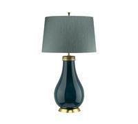 Netlighting Havering 1 Light Table Lamp AzureTurquoise with Aged Brass in Green Netlighting Green