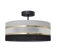 Netlighting Helen Cylindrical Ceiling Light Black Gold Grey 40cm Netlighting Black