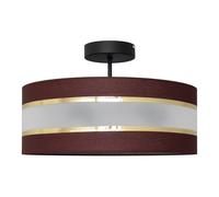 Netlighting Helen Cylindrical Ceiling Light Brown Gold Black 40cm Netlighting Brown