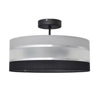 Netlighting Helen Cylindrical Ceiling Light Grey Silver Black 40cm Netlighting Grey