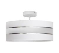 Netlighting Helen Cylindrical Ceiling Light White Silver 40cm Netlighting White