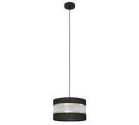 Netlighting Helen Cylindrical Pendant Ceiling Light Black Gold 25cm Netlighting Black
