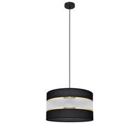 Netlighting Helen Cylindrical Pendant Ceiling Light Black Gold 35cm Netlighting Black