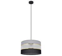 Netlighting Helen Cylindrical Pendant Ceiling Light Black Gold Grey 35cm Netlighting Black