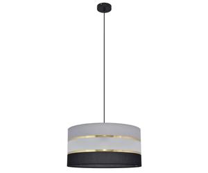 Netlighting Helen Cylindrical Pendant Ceiling Light Black Gold Grey 40cm Netlighting Black