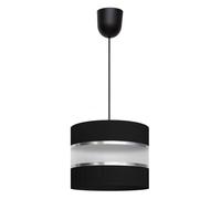 Netlighting Helen Cylindrical Pendant Ceiling Light Black Silver 20cm Netlighting Black