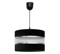 Netlighting Helen Cylindrical Pendant Ceiling Light Black Silver 35cm Netlighting Black